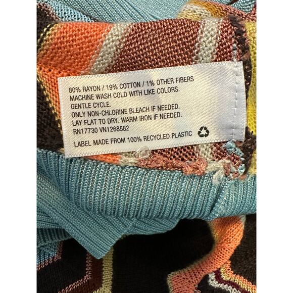 Missoni Vibrant Zig Zag Chevron Buttoned Cardigan Sweater Size Small - Picture 4 of 8